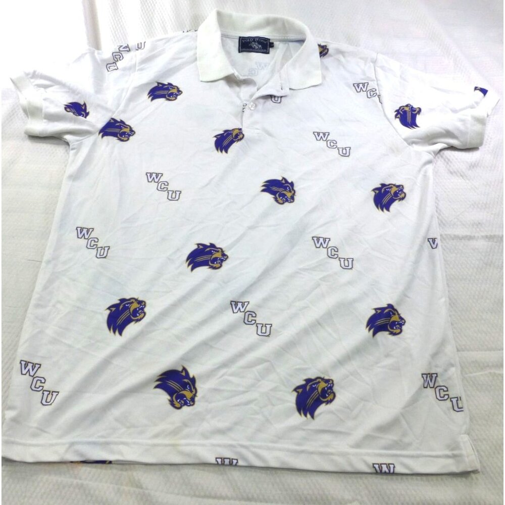 WCU‎ Wildcats All Over Polo Shirt Size L By Polo Horse